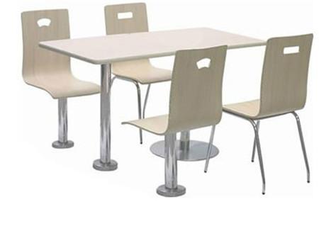 海珠奶茶店桌椅，防火板桌椅定制，肯德基分体餐桌椅图片
