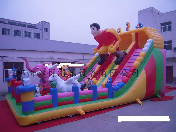 供应超人充气大滑梯XY-001广场儿童充气滑梯四川室外充气玩具