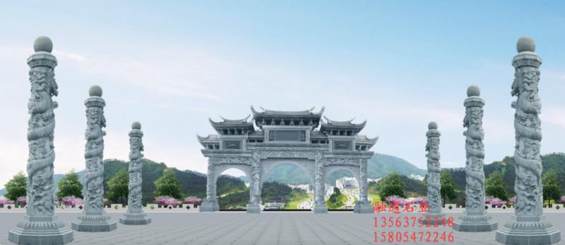 济宁市雕刻龙柱广场文化柱浮雕石柱厂家