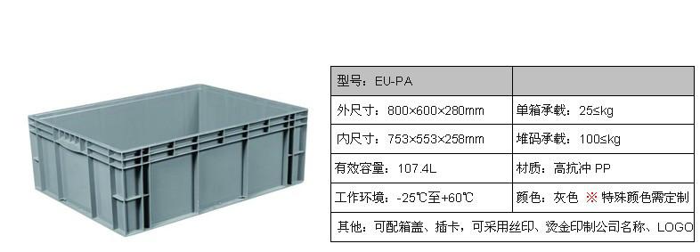 供应全新800×600×280欧标箱 EU箱 丰田专用物流箱