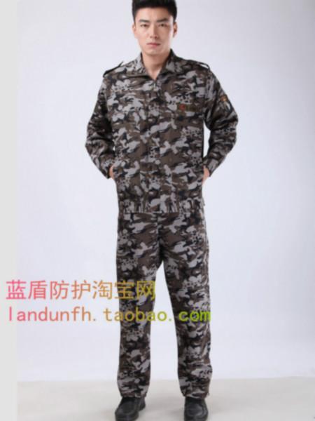 加厚帆布迷彩服质量哪家好上海户外耐磨迷彩作训服套装军训工作服蓝盾防护