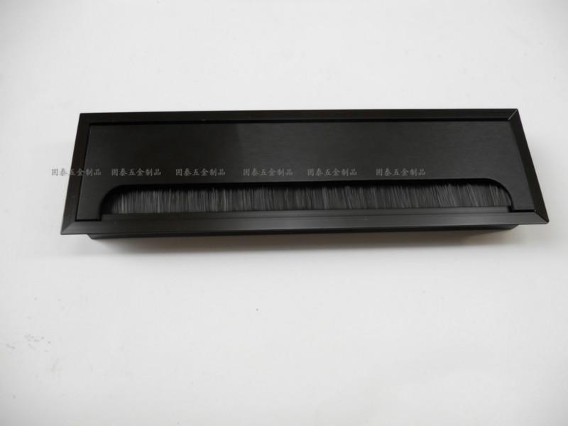 高级铝拉丝黑色办公家具桌面线盒批发