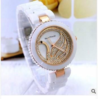 供应高档品牌陶瓷表手链表韩版白色女表、陶瓷手表、一件包邮图片