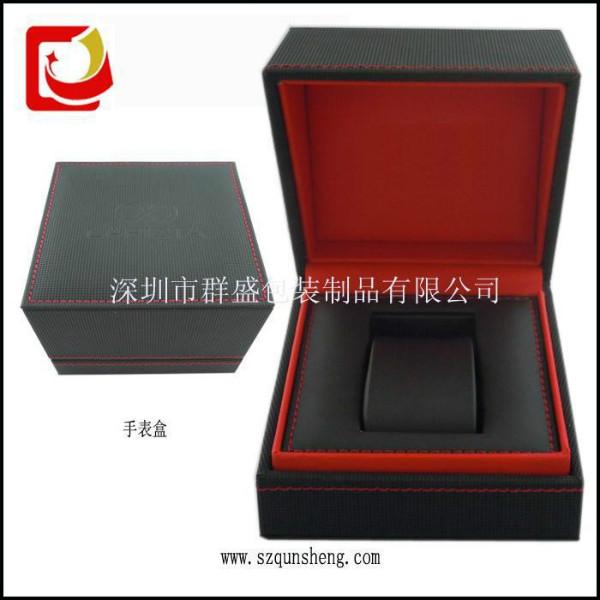 深圳厂订做高档精美皮质塑胶男女商务手表盒 PU皮塑料中性手表盒