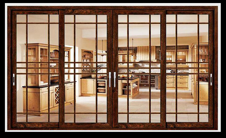 供应鸿泰别墅家装系列铝木门窗订做生产
