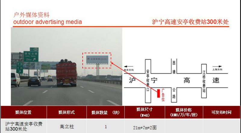 供应沪宁高速安亭收费站广告牌供应商