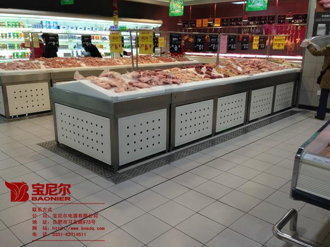 超市里的封闭式冷冻柜​冷冻柜配菜柜红酒保鲜柜图片