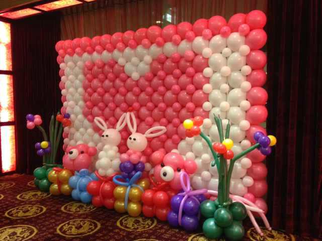 供应惠州市惠阳区小孩满月酒气球装饰、惠阳小孩宴会布置图片