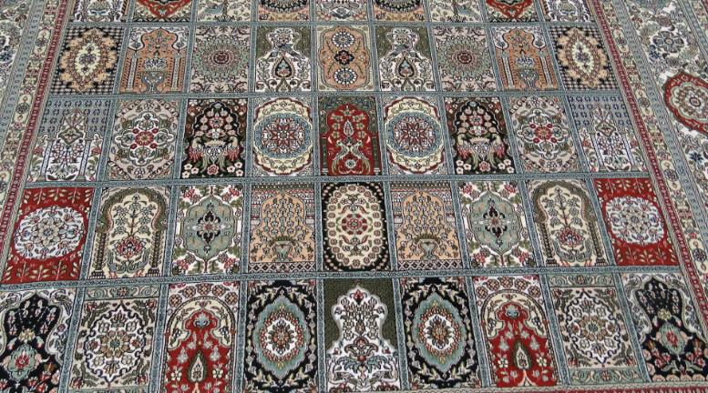 上海市供伊朗经典花园设计蚕丝地毯手工品厂家