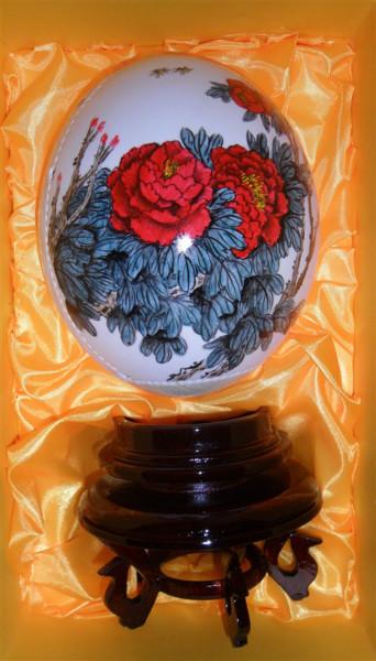 供应彩绘系列鸵鸟蛋雕可定制，送礼收藏佳品，嘉牧图片