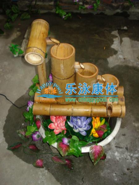 供应竹制品 鱼缸装饰 竹制木制摆设水车配件工艺加湿器水景 流水竹排