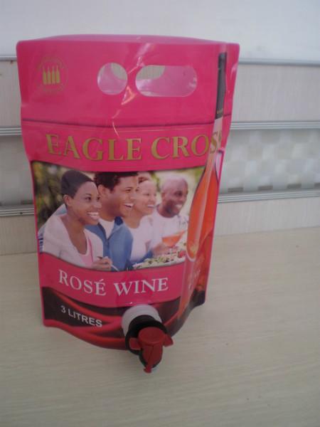 供应广东5L双插底红酒盒中袋，可印刷手提自立盒中袋