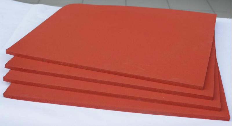 供应红色硅胶发泡板/布纹发泡硅胶板